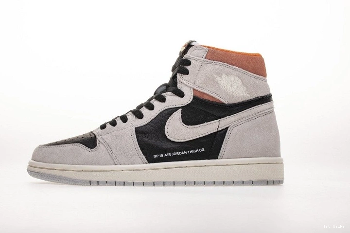 Grey Crimson 1 Black 555088-018 Air Jordan 1102